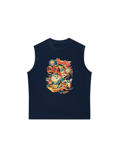 Áo Ba Lỗ Relaxed Fit Ramen Neko