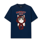 Áo Thun Relaxed Fit Meowy Cat Red Xmas Plaid
