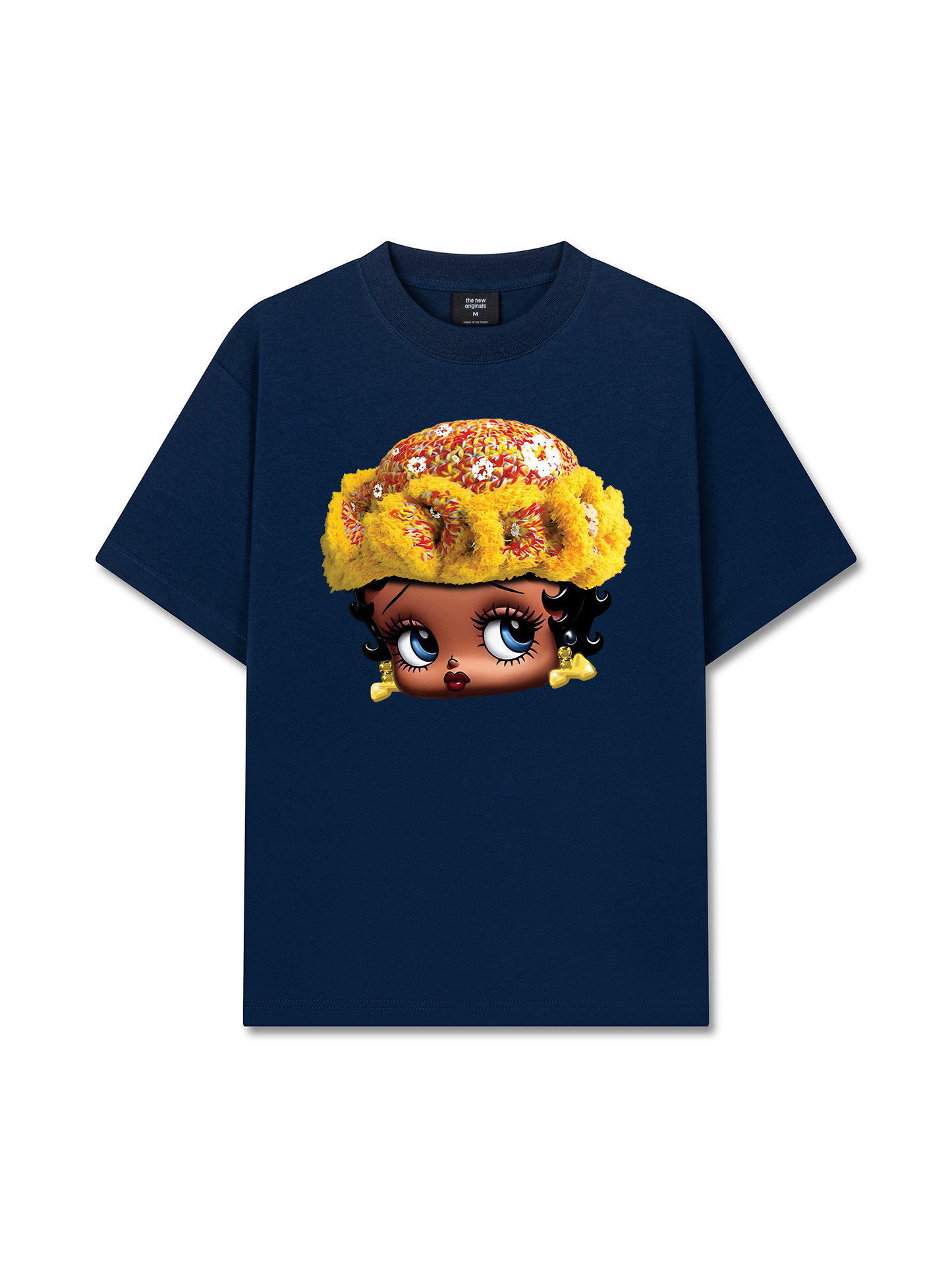 Áo Thun Relaxed Fit Flower Sun Knit Hat Cartoon Head