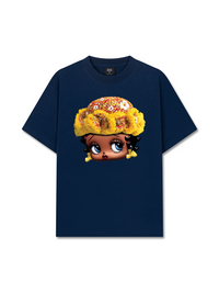 Áo Thun Relaxed Fit Flower Sun Knit Hat Cartoon Head