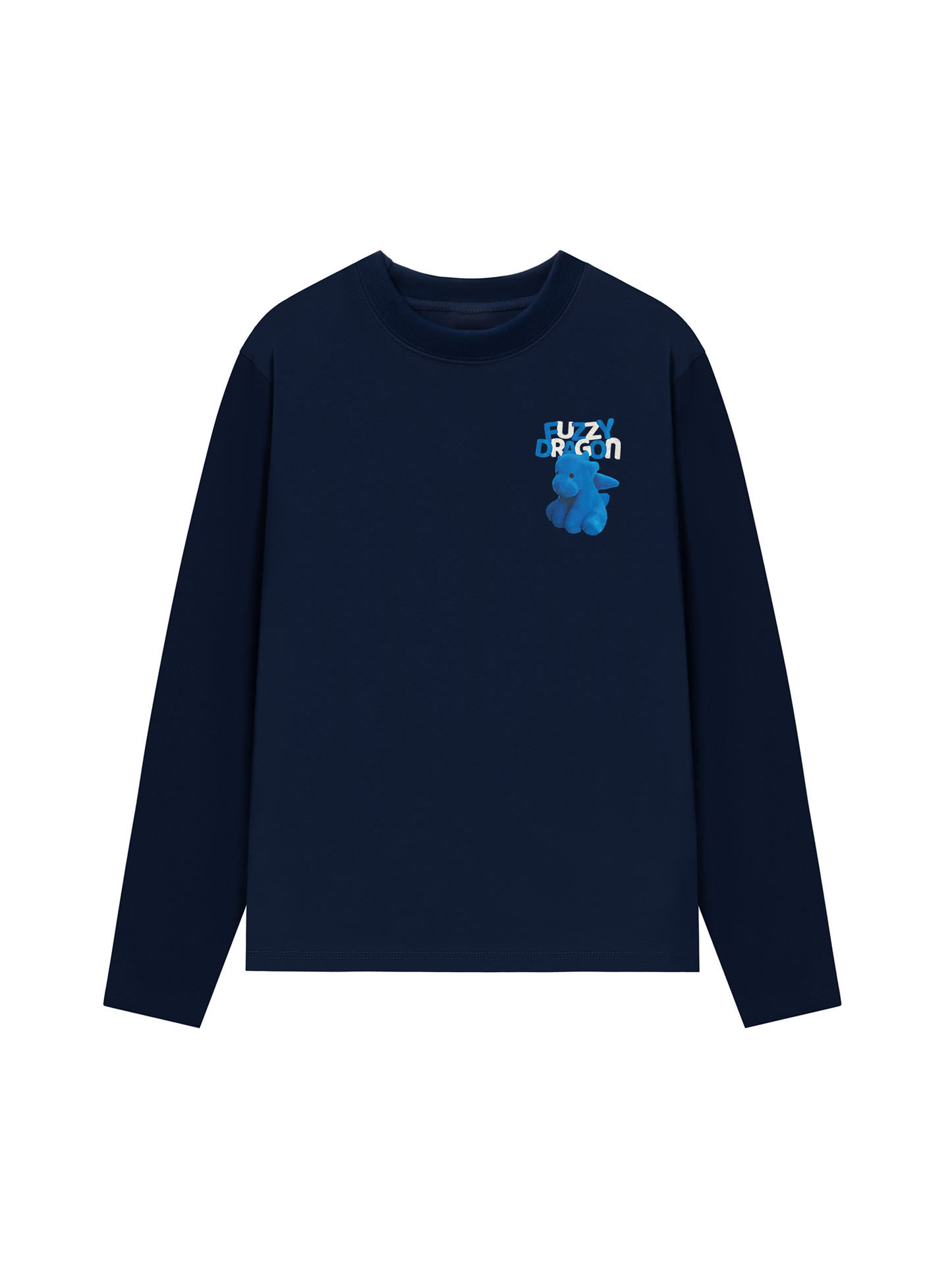 Áo Thun Dài Tay Fuzzy Font Dragon Blue