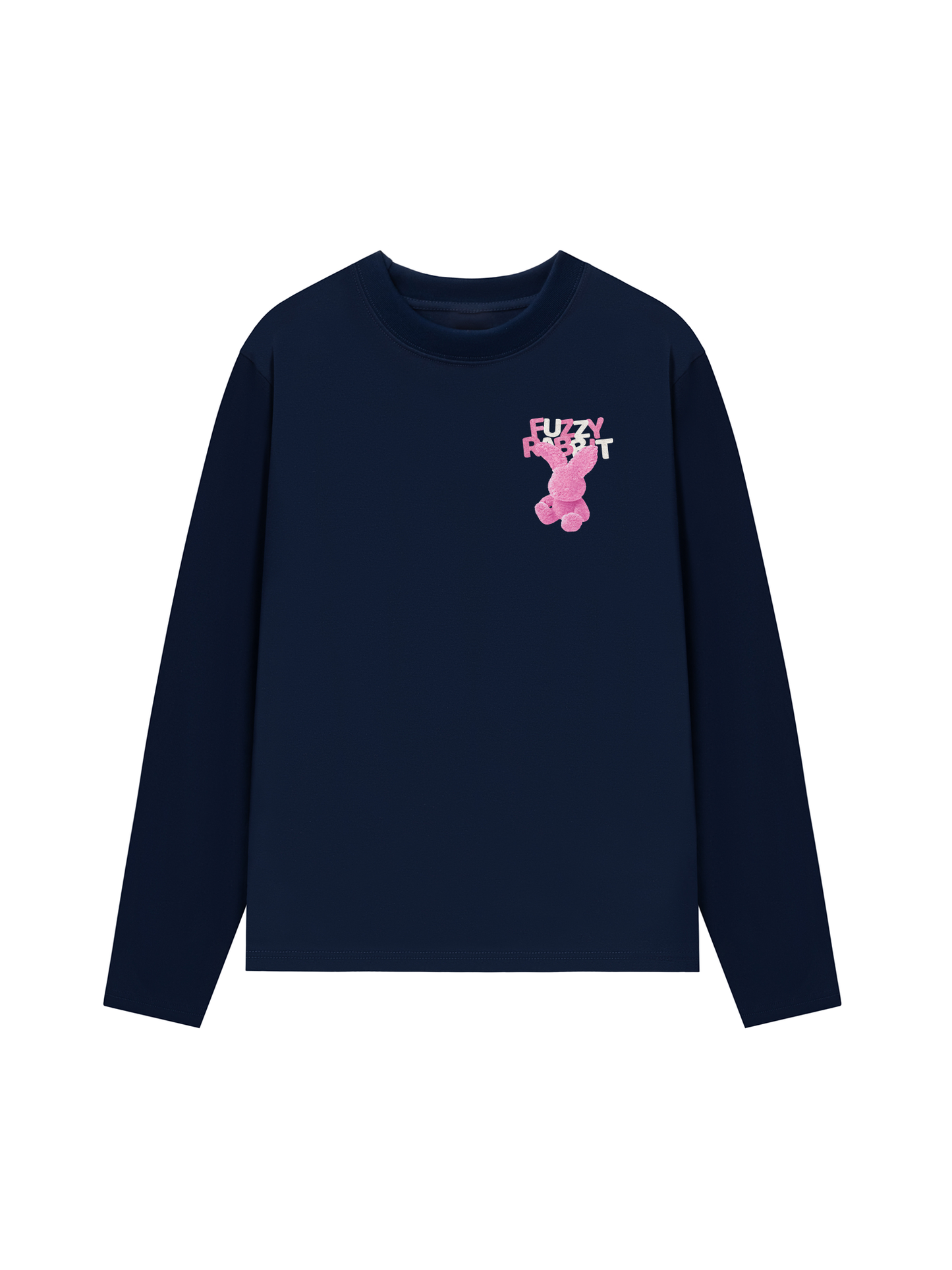 Áo Thun Dài Tay Pink Fuzzy Font Rabbit