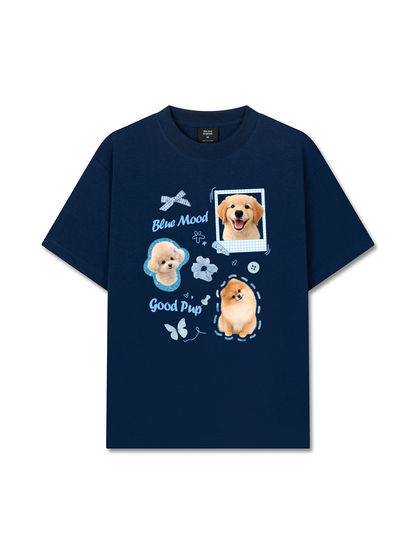 Áo Thun Relaxed Fit Daily Cuties Blue Mood Good Pup