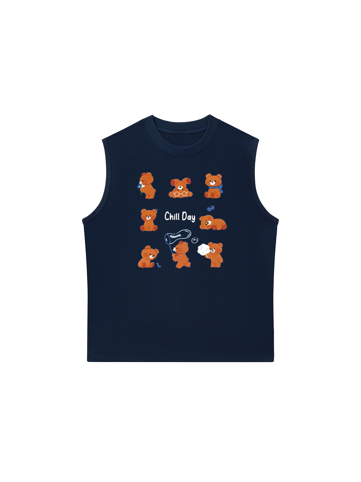 Áo Ba Lỗ Relaxed Fit Teddy Land Teddy Chill Day