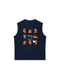 Áo Ba Lỗ Relaxed Fit Teddy Land Teddy Chill Day