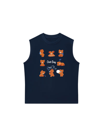 Áo Ba Lỗ Relaxed Fit Teddy Land Teddy Chill Day