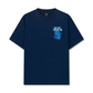 Áo Thun Relaxed Fit Fuzzy Font Dragon Blue