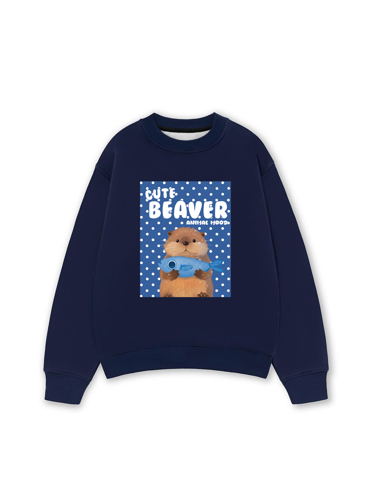Áo Sweater Nỉ Hai Da Animal Cute Beaver