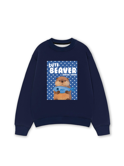 Áo Sweater Nỉ Hai Da Animal Cute Beaver