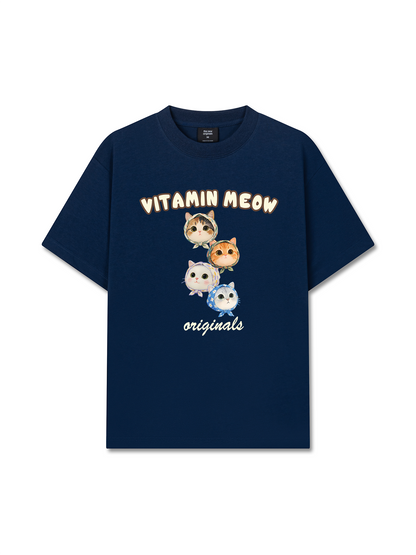 Áo Thun Relaxed Fit Four Cat Vitamin Meow