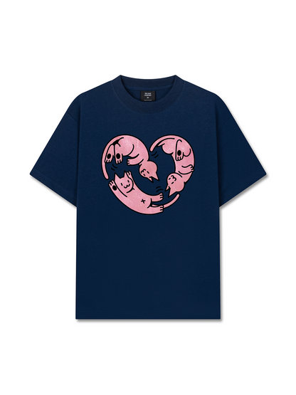 Áo Thun Relaxed Fit Meow Meow Heart