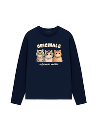 Áo Thun Dài Tay Cute Three Cat Vitamin Meow