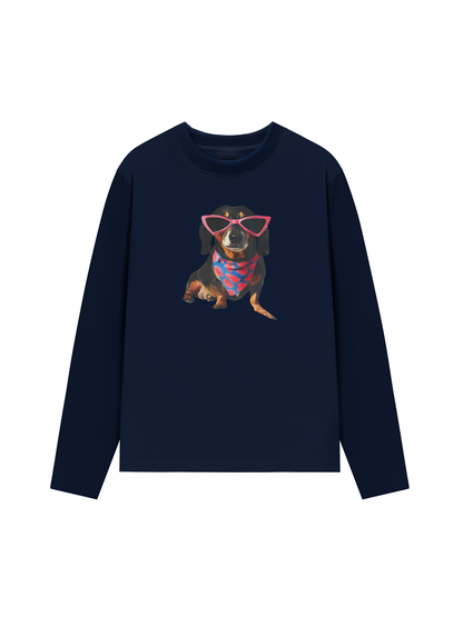Áo Thun Dài Tay Animal Pink Glasses