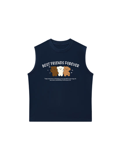 Áo Ba Lỗ Relaxed Fit Teddy Land Best Friends Forever