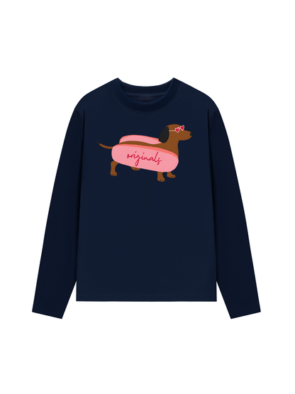 Áo Thun Dài Tay Pink Dachshund