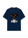 Áo Thun Relaxed Fit Colorful Diamond Hairpin Afro Girl