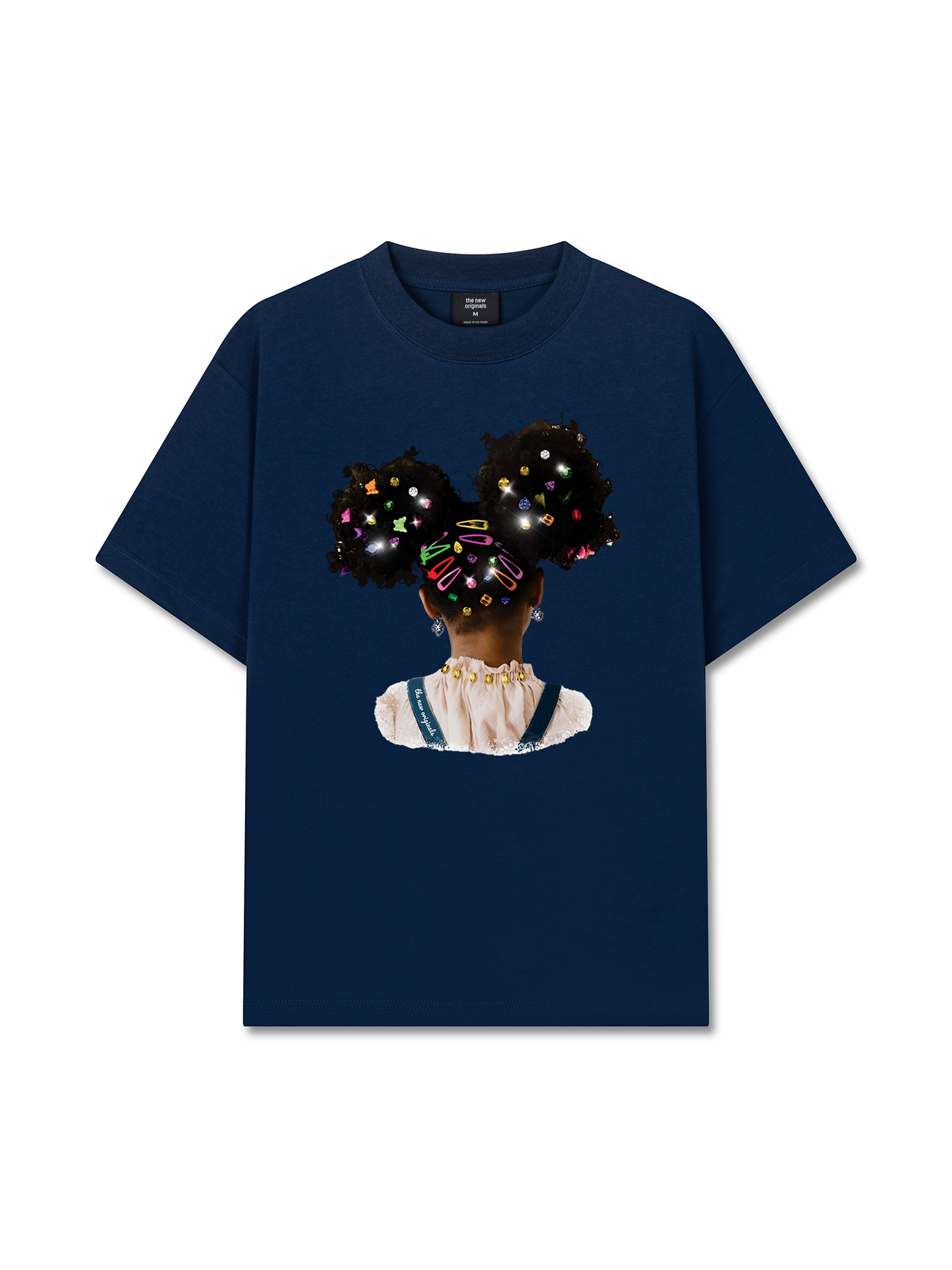 Áo Thun Relaxed Fit Colorful Diamond Hairpin Afro Girl