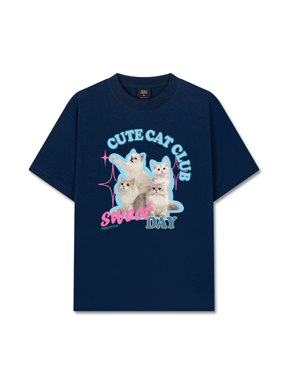Áo Thun Relaxed Fit Daily Cuties Cute Cat Club