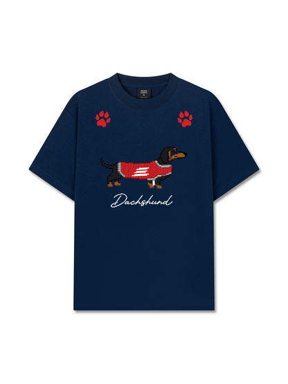 Áo Thun Relaxed Fit Pixel Universe Dachshund