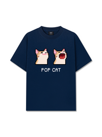 Áo Thun Relaxed Fit Pixel Universe Pop Cat