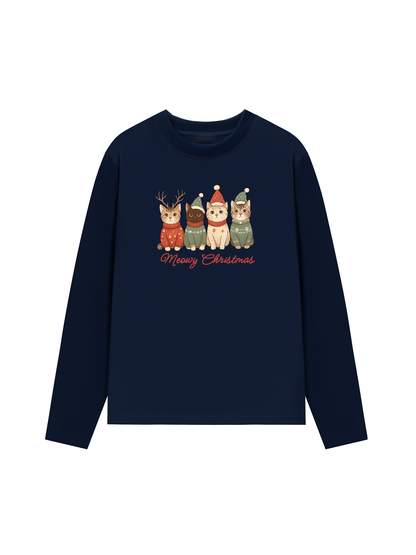 Áo Thun Dài Tay Meowy Christmas