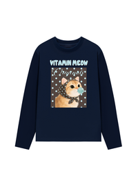 Áo Thun Dài Tay Vitamin Meow Blue Tiffany