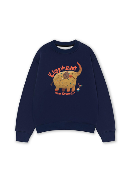 Áo Sweater Nỉ Hai Da Animal Elephant