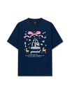 Áo Thun Relaxed Fit Cute Girl Pink Bow And Animal