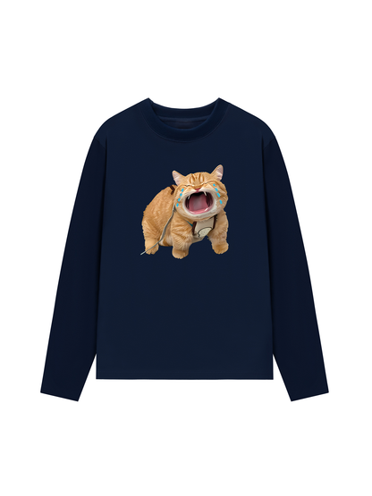 Áo Thun Dài Tay Animal Mood Funny Meow
