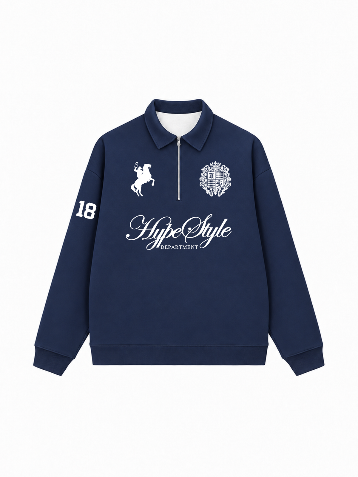 Áo Sweater Polo Nỉ Hai Da Black And White Hype Style