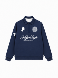 Áo Sweater Polo Nỉ Hai Da Black And White Hype Style