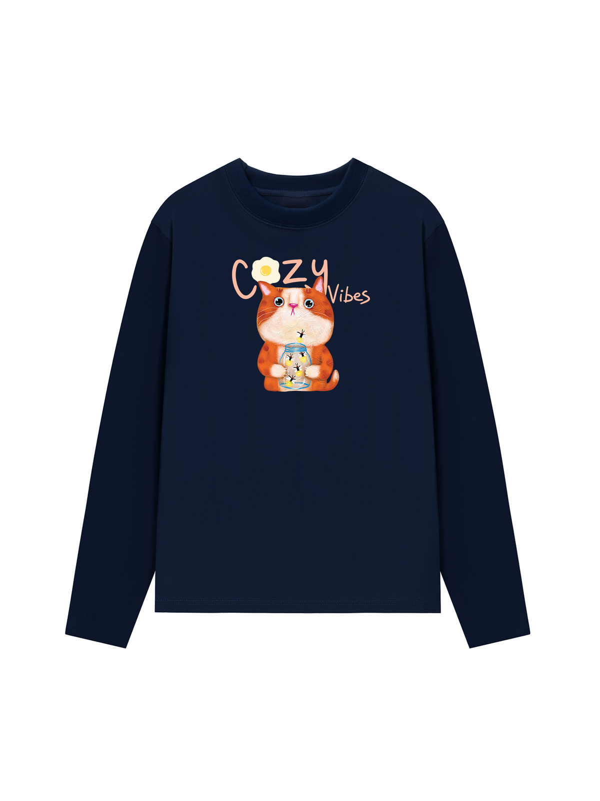 Áo Thun Dài Tay Cozzy Vibes Cat Egg