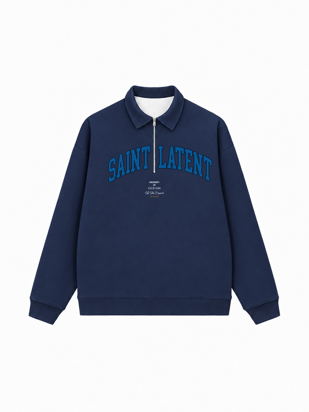 Áo Sweater Polo Nỉ Hai Da  Blue Saint Latent Logo