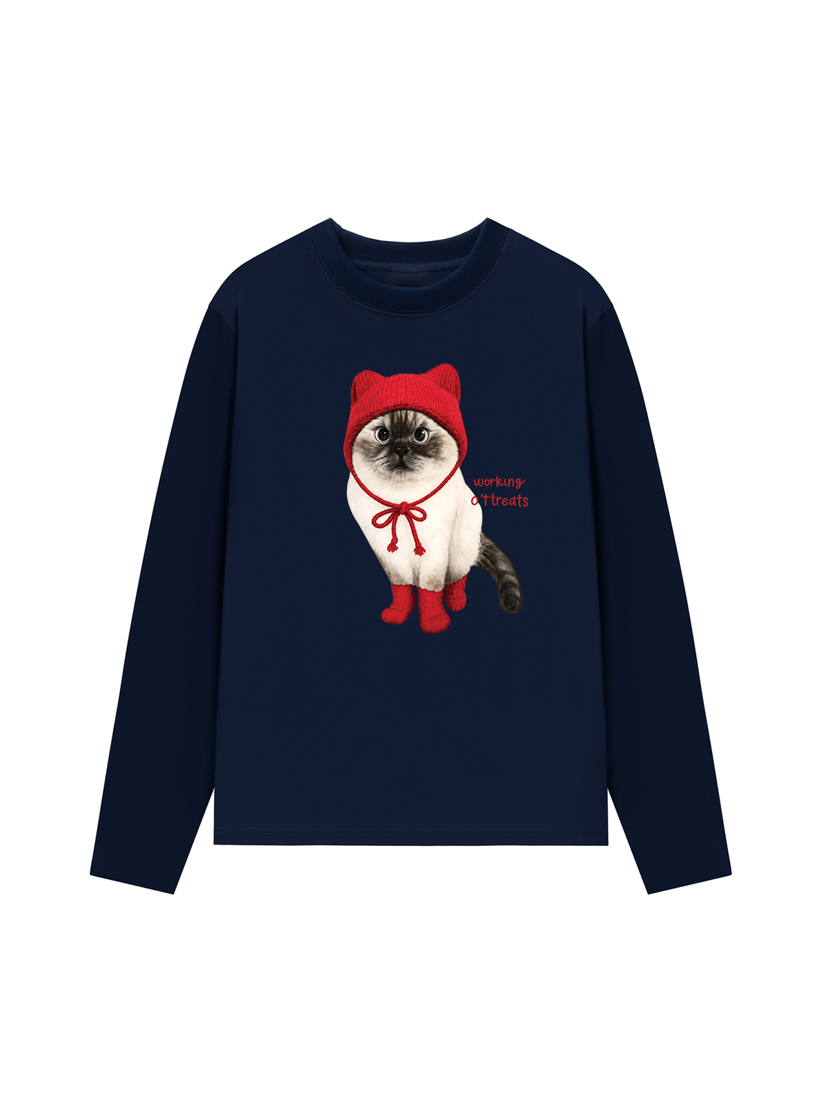 Áo Thun Dài Tay Working O'ttreats Red Meow