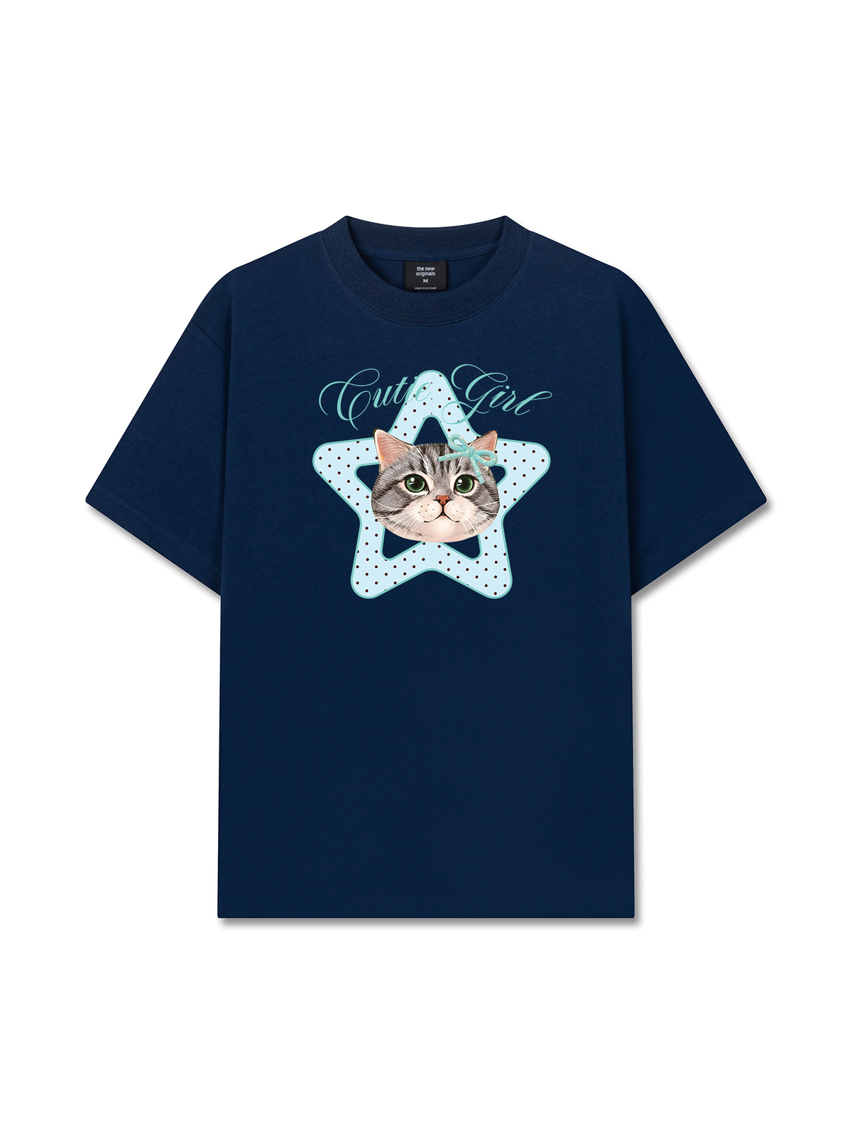 Áo Thun Relaxed Fit Cutie Girl Blue Tiffany
