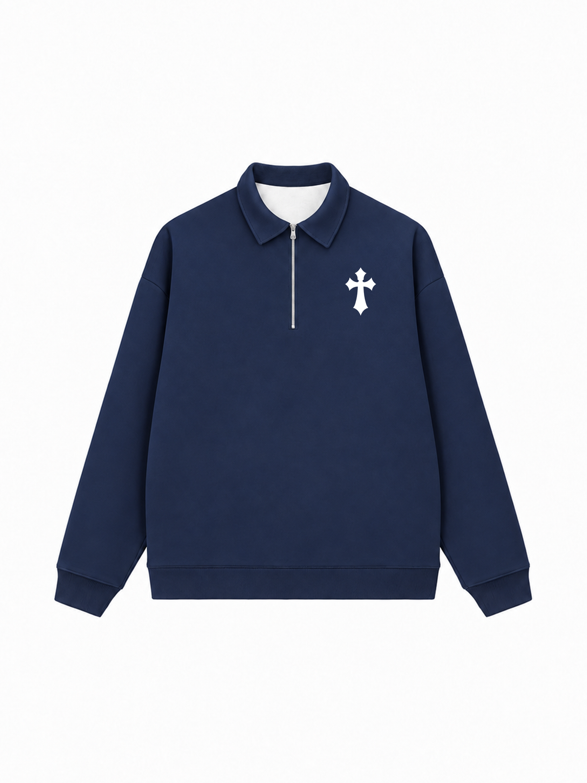 Áo Sweater Polo Nỉ Hai Da Gothic Cross