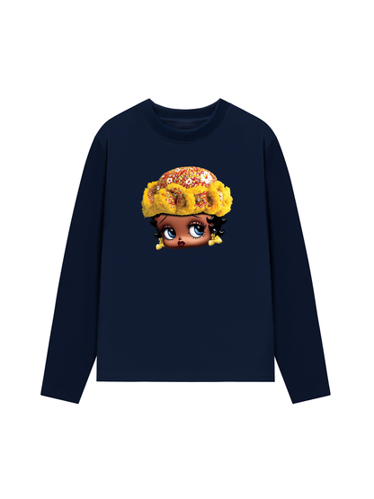 Áo Thun Dài Tay Flower Sun Knit Hat Cartoon Head