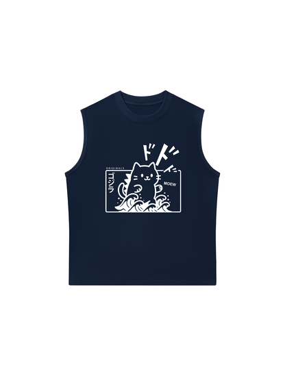 Áo Ba Lỗ Relaxed Fit Japan Spirit Godzilla Meow