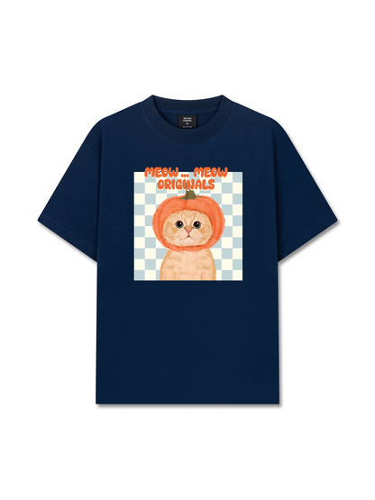 Áo Thun Relaxed Fit Animal Meow Pumpkin