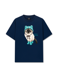 Áo Thun Relaxed Fit Working O'ttreats Blue Tiffany Meow