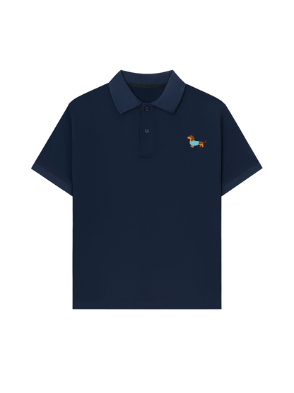 Áo Polo Nữ/ Áo Polo Relaxed Fit Blue Tiffany Dachshund