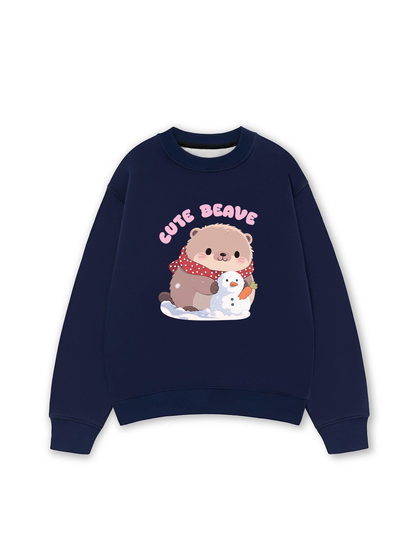 Áo Sweater Nỉ Hai Da Animal Red Cute Beaver
