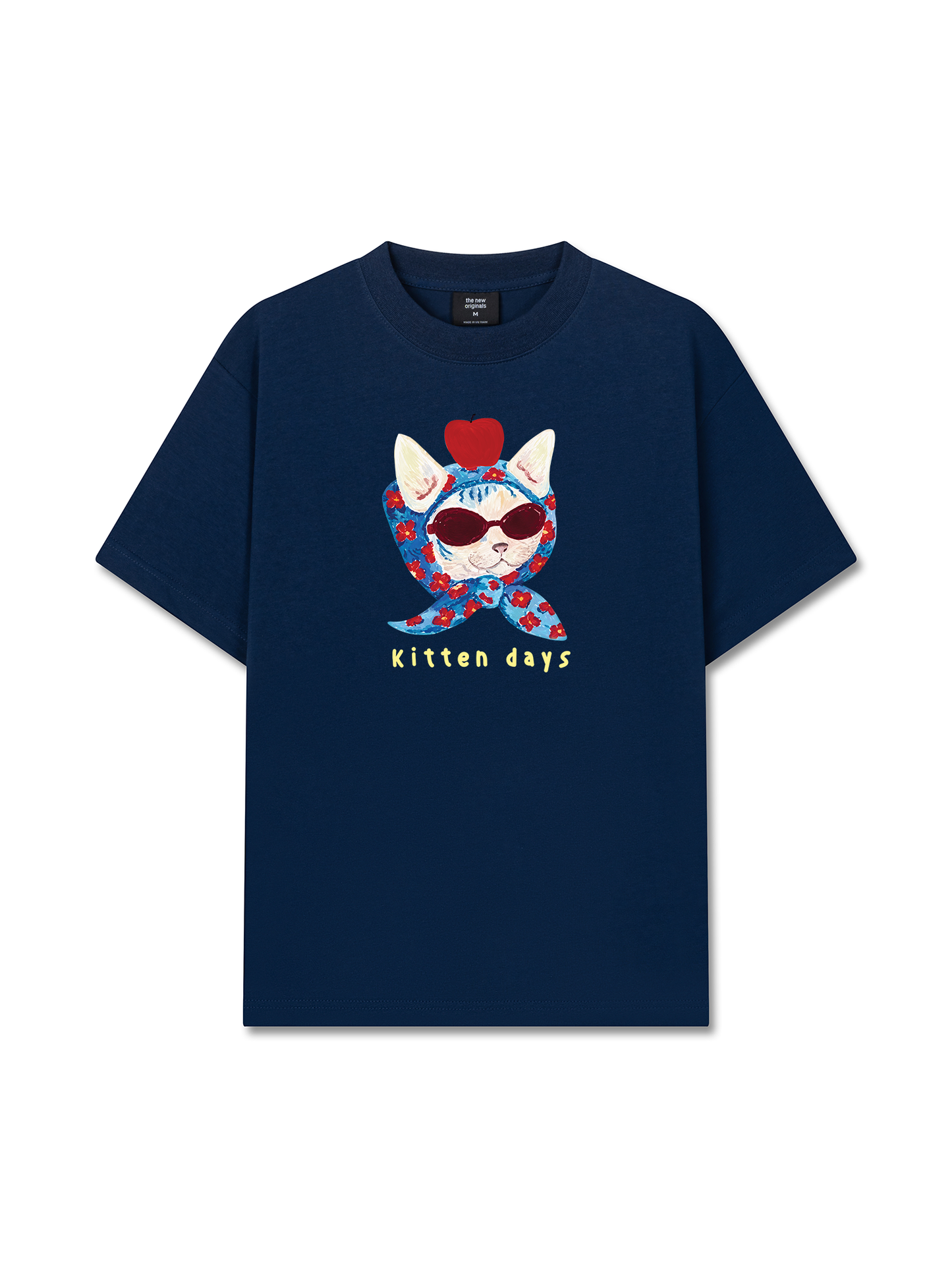 Áo Thun Relaxed Fit Kitten Day Meow With Apple