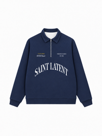 Áo Sweater Polo Nỉ Hai Da  Saint Latent Old Money