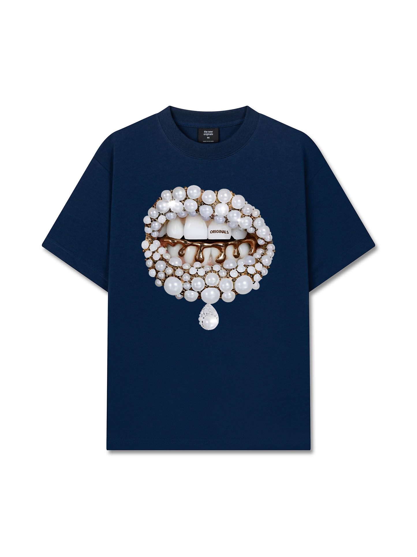 Áo Thun Relaxed Fit Art Pearl Lip Black