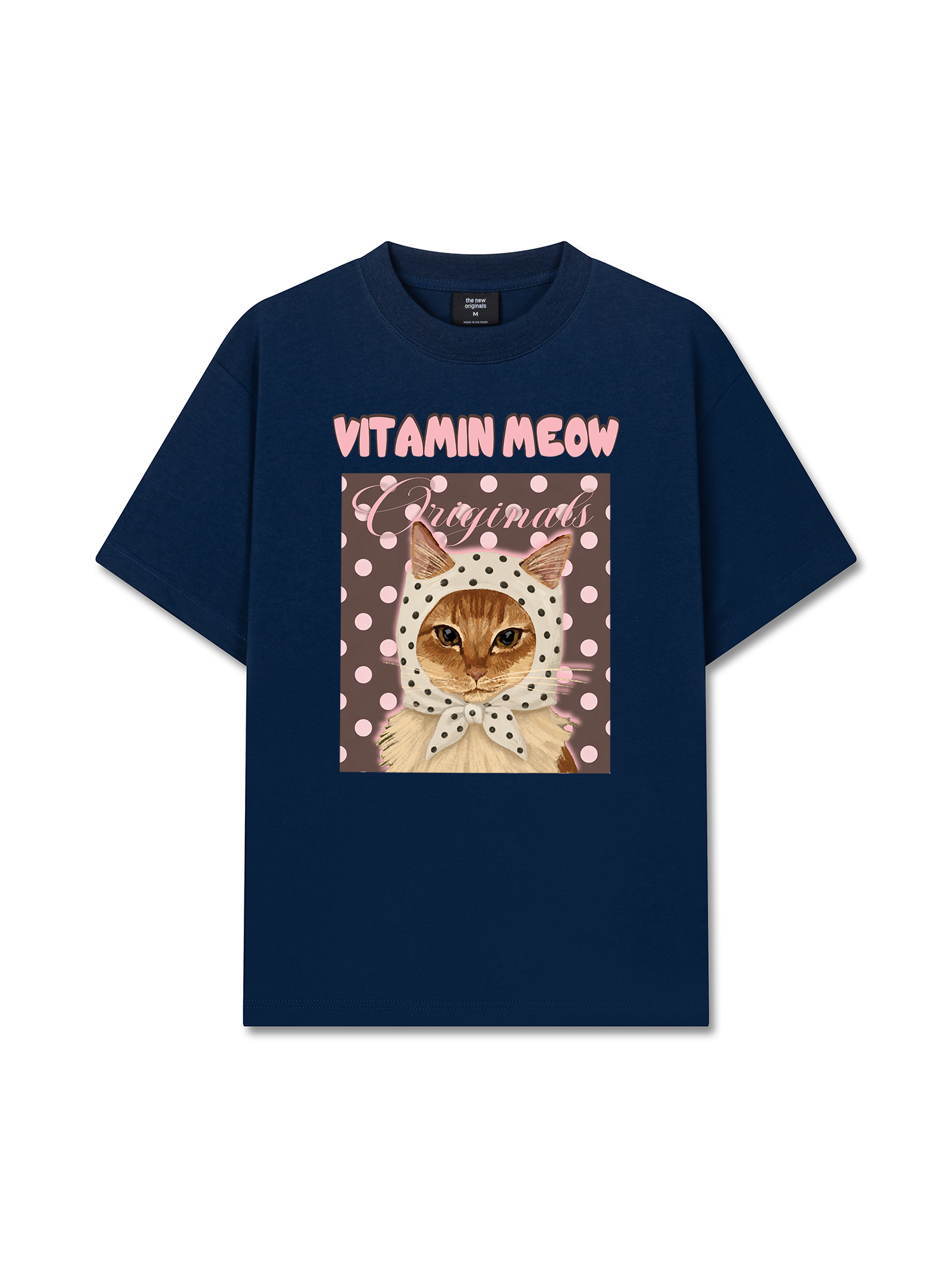Áo Thun Relaxed Fit  Pink Dotty Vitamin Meow