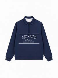 Áo Sweater Polo Nỉ Hai Da MONACO