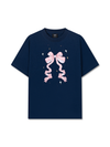 Áo Thun Relaxed Fit Cute Girl Pink Bow Bunny