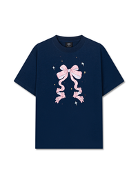Áo Thun Relaxed Fit Cute Girl Pink Bow Bunny