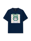Áo Thun Relaxed Fit Animal Mood Meow Green Pink